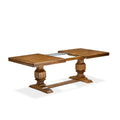 9-Piece Acacia Wood Dining Table Set with 8 Faux Leather Chairs F847