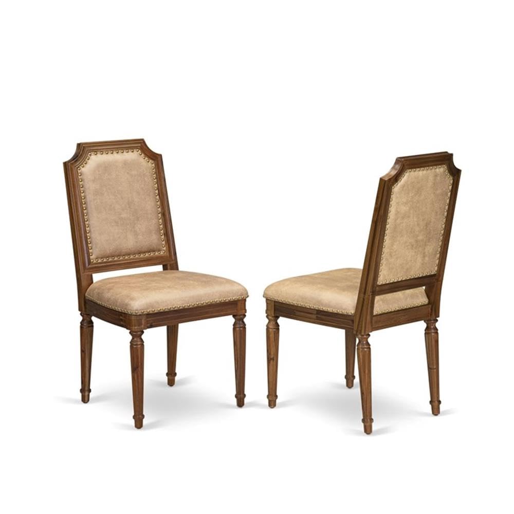 9-Piece Acacia Wood Dining Table Set with 8 Beige PU Leather Chairs T72307
