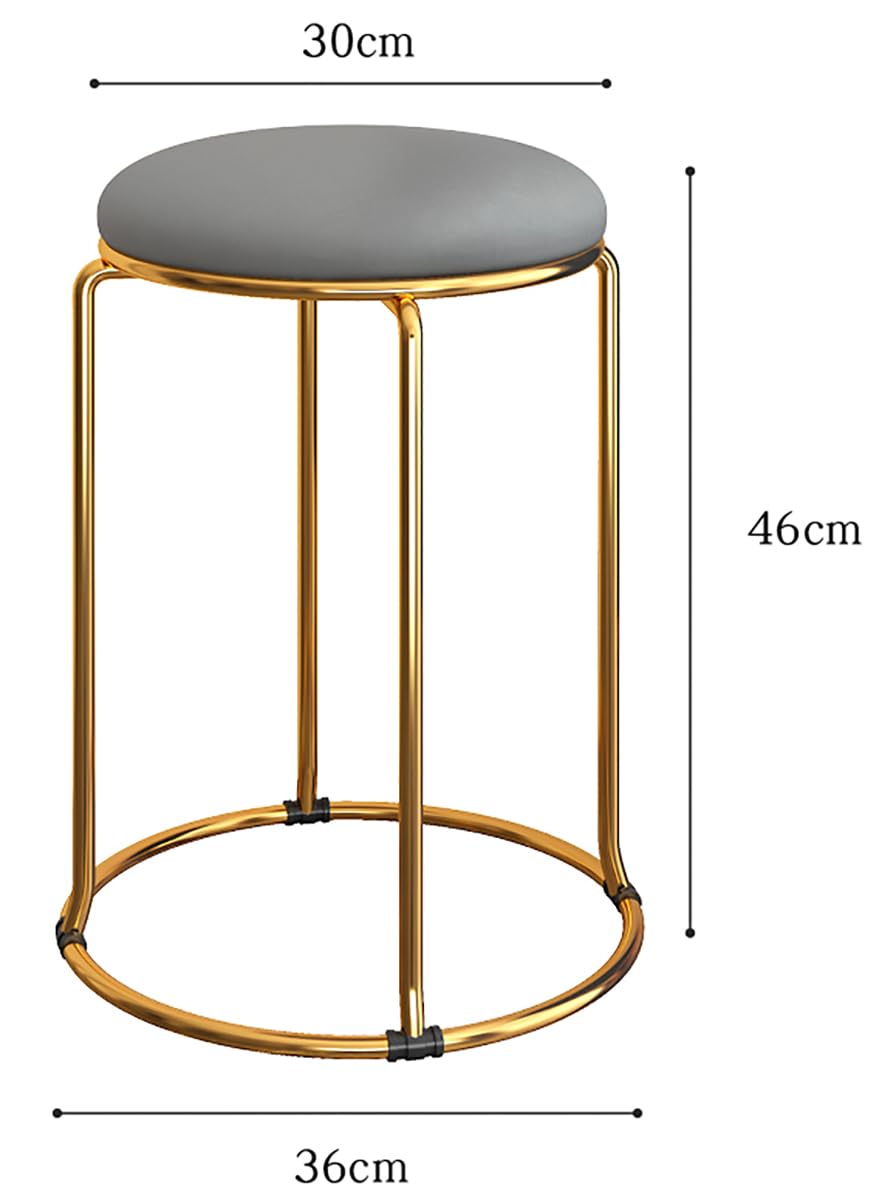 Carbon Steel Stacking Stool Set with Padded Seat, 4-Piece, Grey H518
