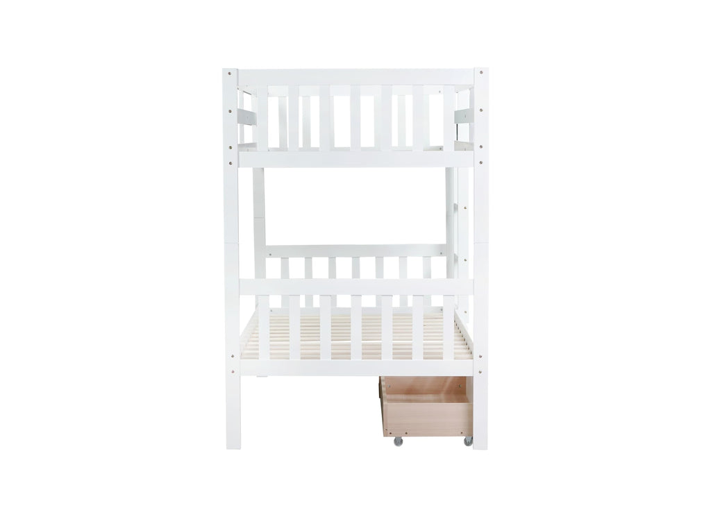 Twin Over Twin Bunk Bed with Storage J629