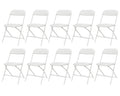 White Plastic Folding Chairs, 10 Pack N276338