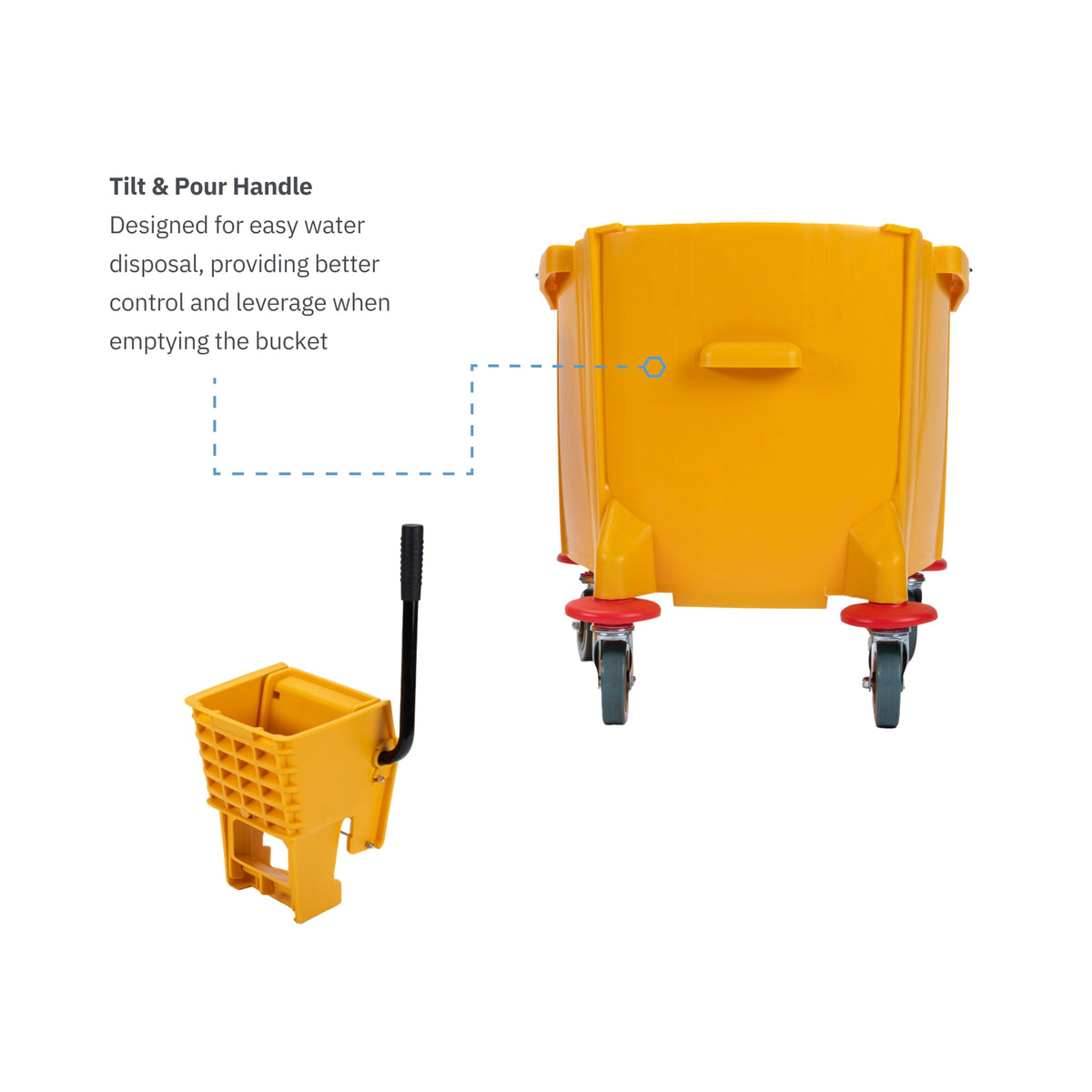 35-Quart Commercial Mop Bucket with Side-Press Wringer A84487