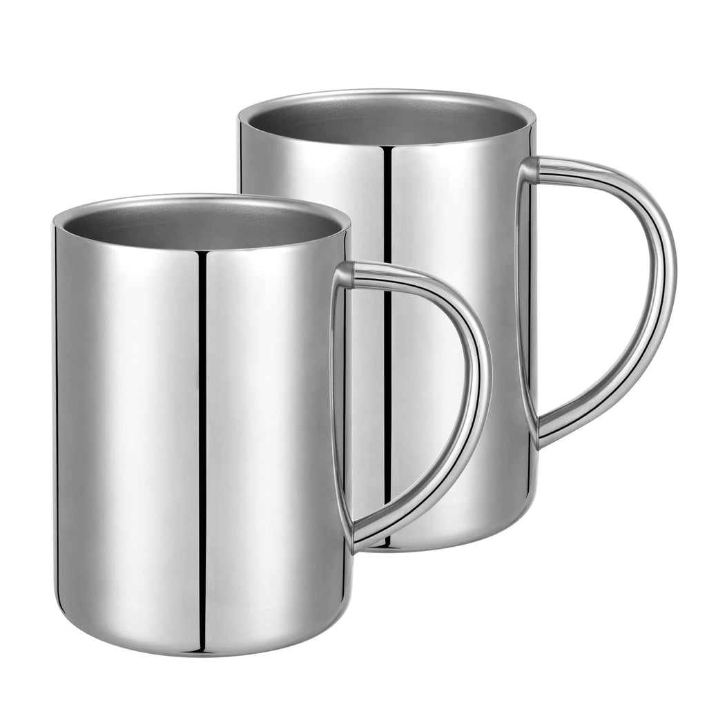 400ml Insulated Stainless Steel Coffee Mug Set of 2 T27051