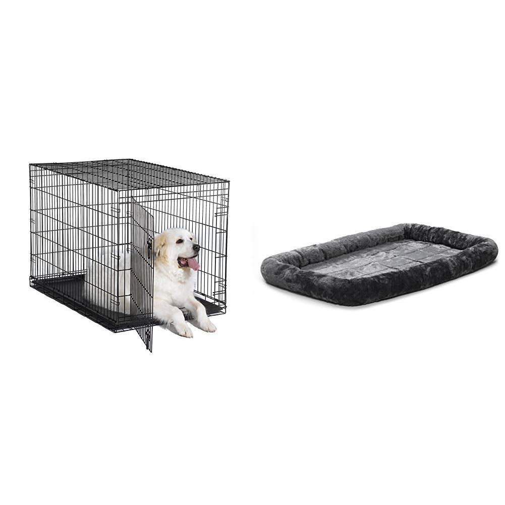 48" Folding Metal Dog Crate with Dog Crate Bed G73502