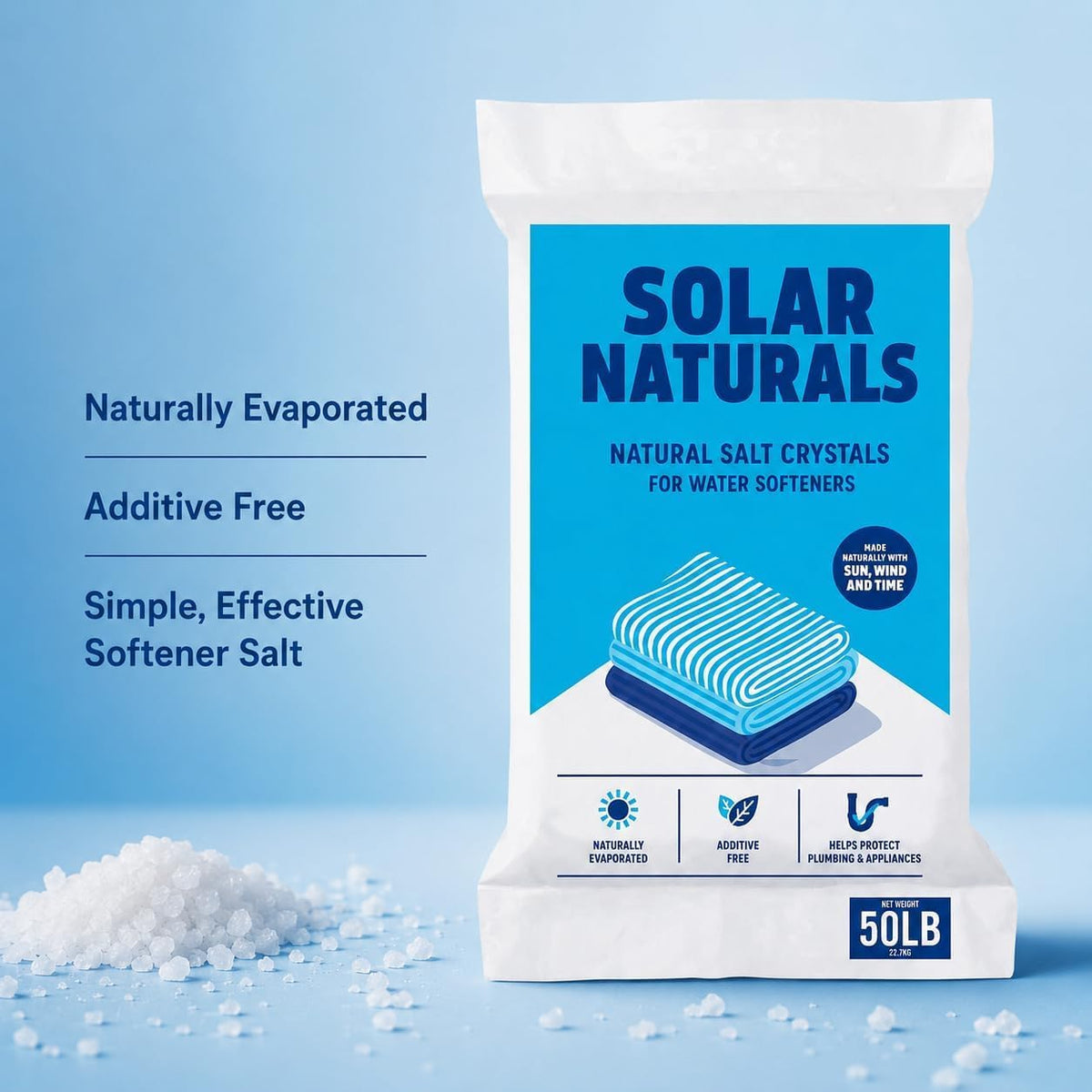 Natural Salt Crystals for Water Softeners, 50lb F6355