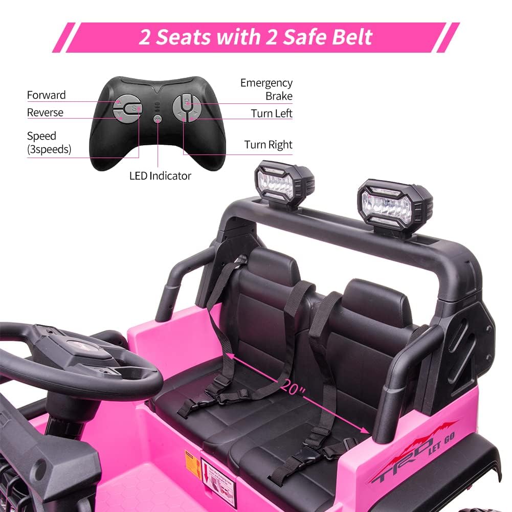 24V Kids Ride on 2 Seaters Electric Car with Remote Control Q6293