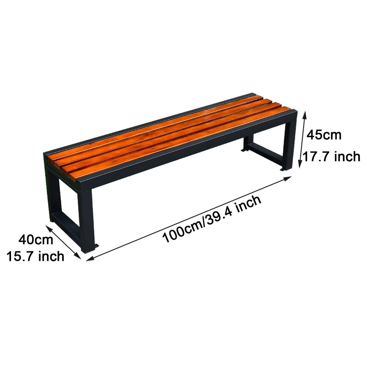 39.4in Cast Iron Outdoor Bench F840889