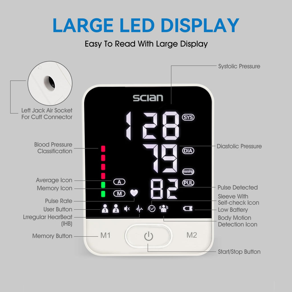 Automatic Blood Pressure Monitor Arm Cuff with LED Display B991