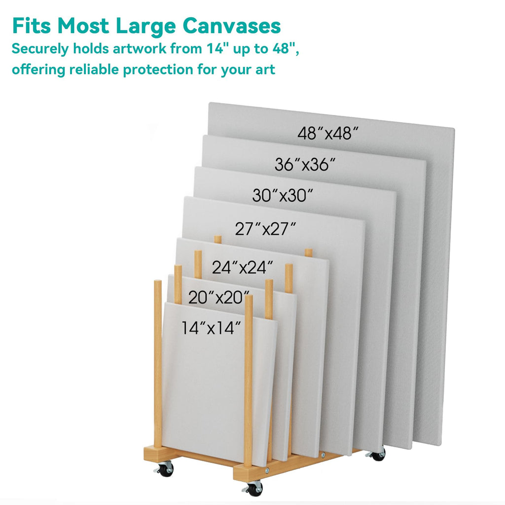 Art Canvas Storage Rack with Wheels and Handle R11689