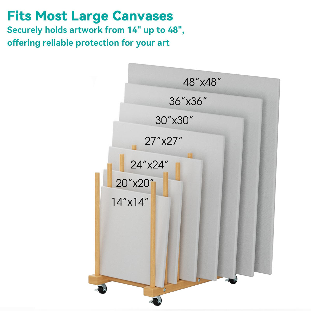 Art Canvas Storage Rack with Wheels and Handle R11689