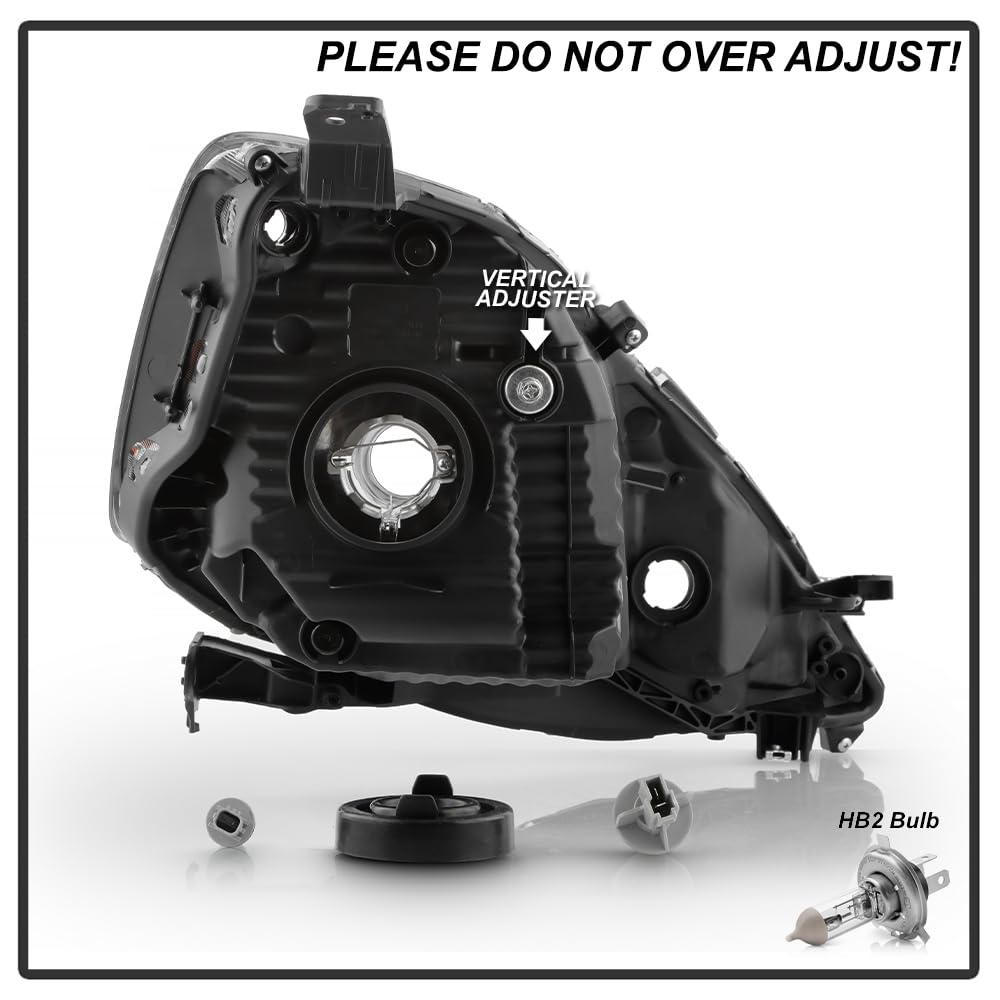 Black Housing Headlights Headlamps Pair Set I865105