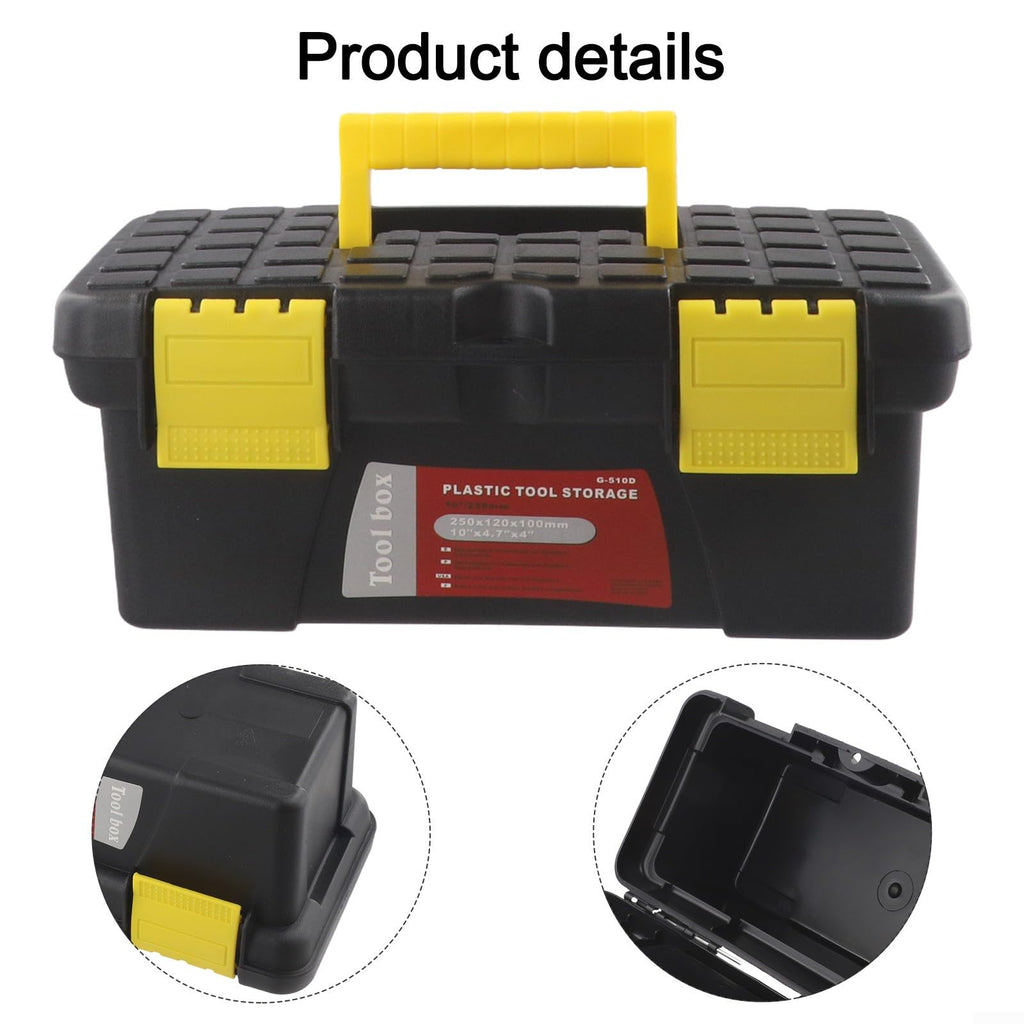 10 Inch Black Plastic Toolbox Storage Case U769