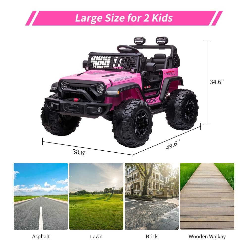 24V Kids Ride on 2 Seaters Electric Car with Remote Control Q6293
