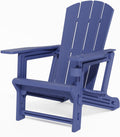 Navy Blue All Weather Plastic Adirondack Chair with Cup Holder Q583