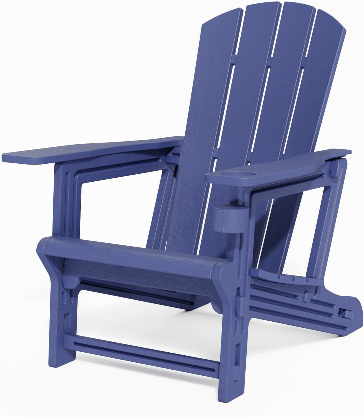 Navy Blue All Weather Plastic Adirondack Chair with Cup Holder Q583