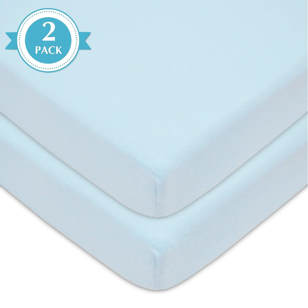 2 Pack Fitted Mini Crib Sheets 38x24" Blue F52525