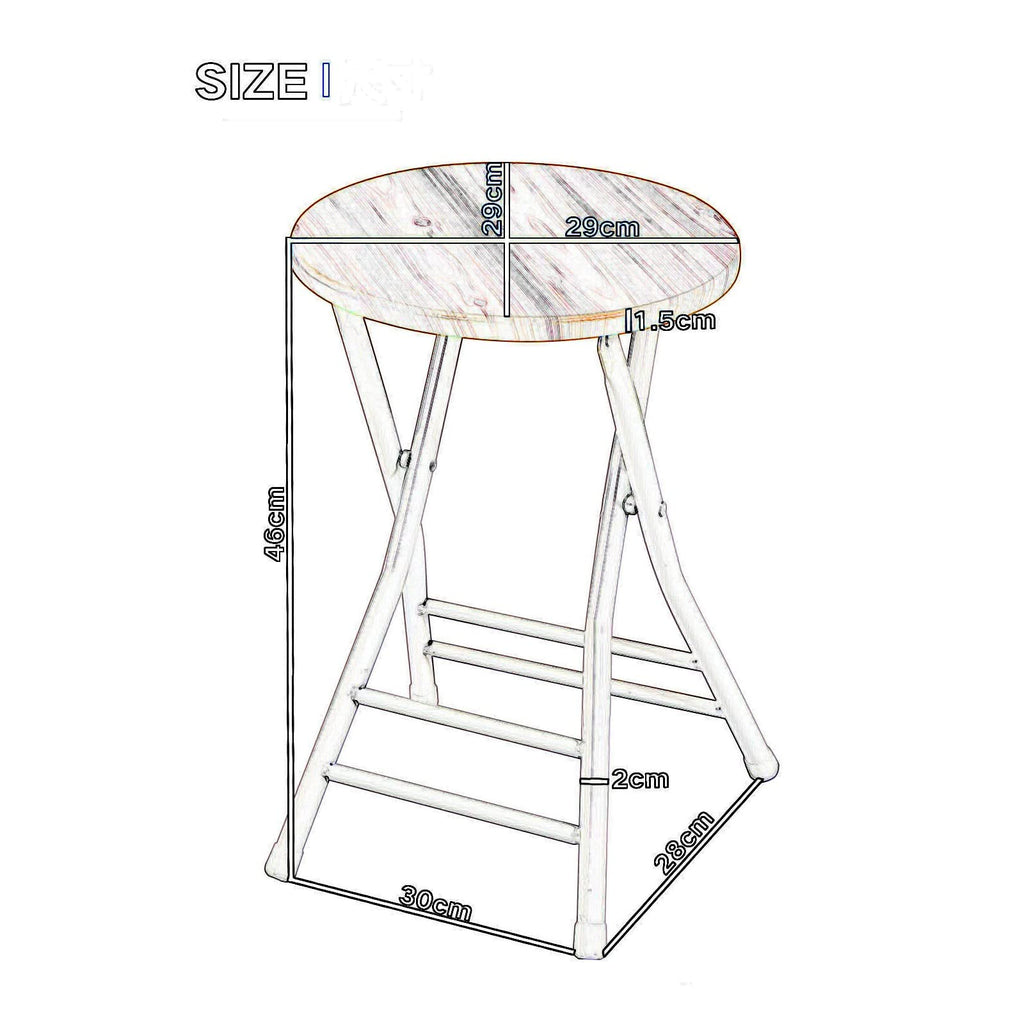 Folding Stool Round Wooden Board U78783