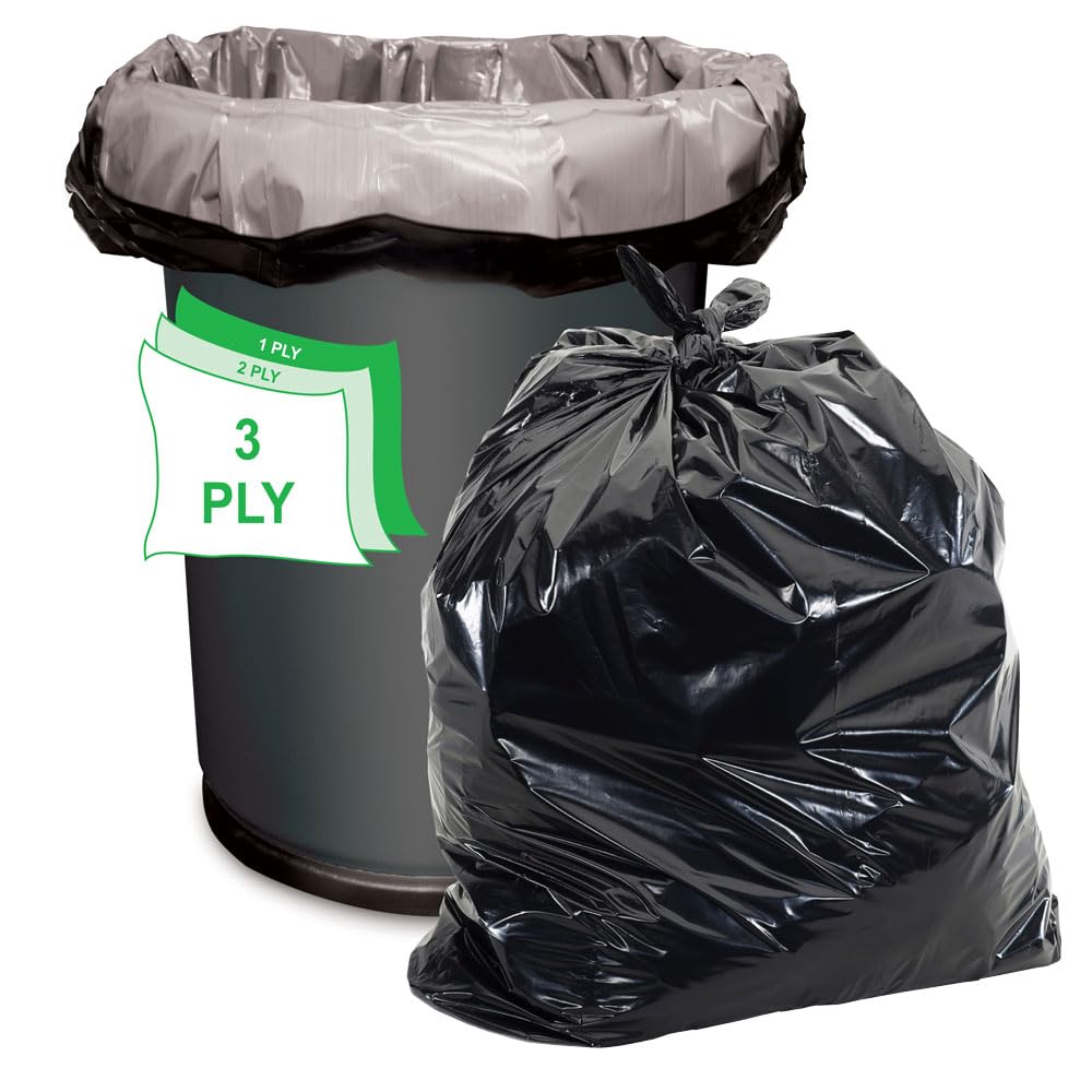 42 Gallon Black Heavy Duty Trash Bags, Pack of 100 A154125