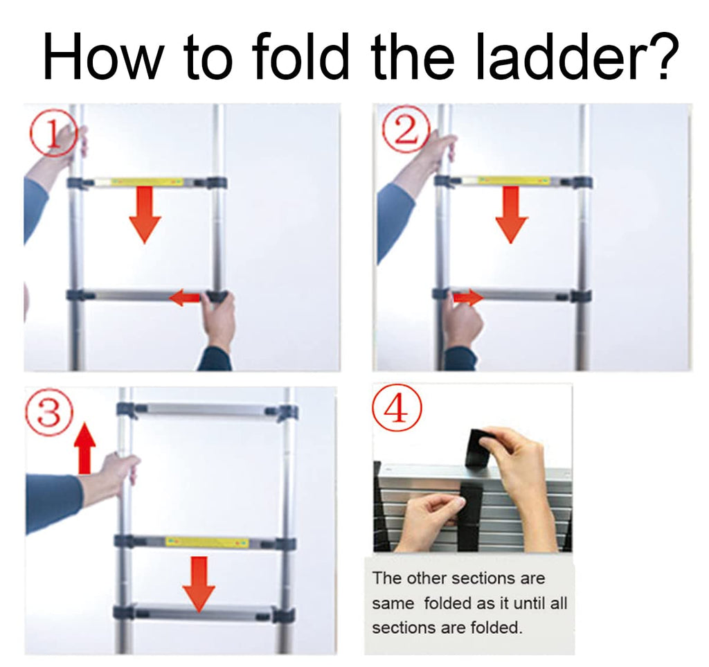 Aluminum Telescoping Extension Ladder 330LB Gray G544