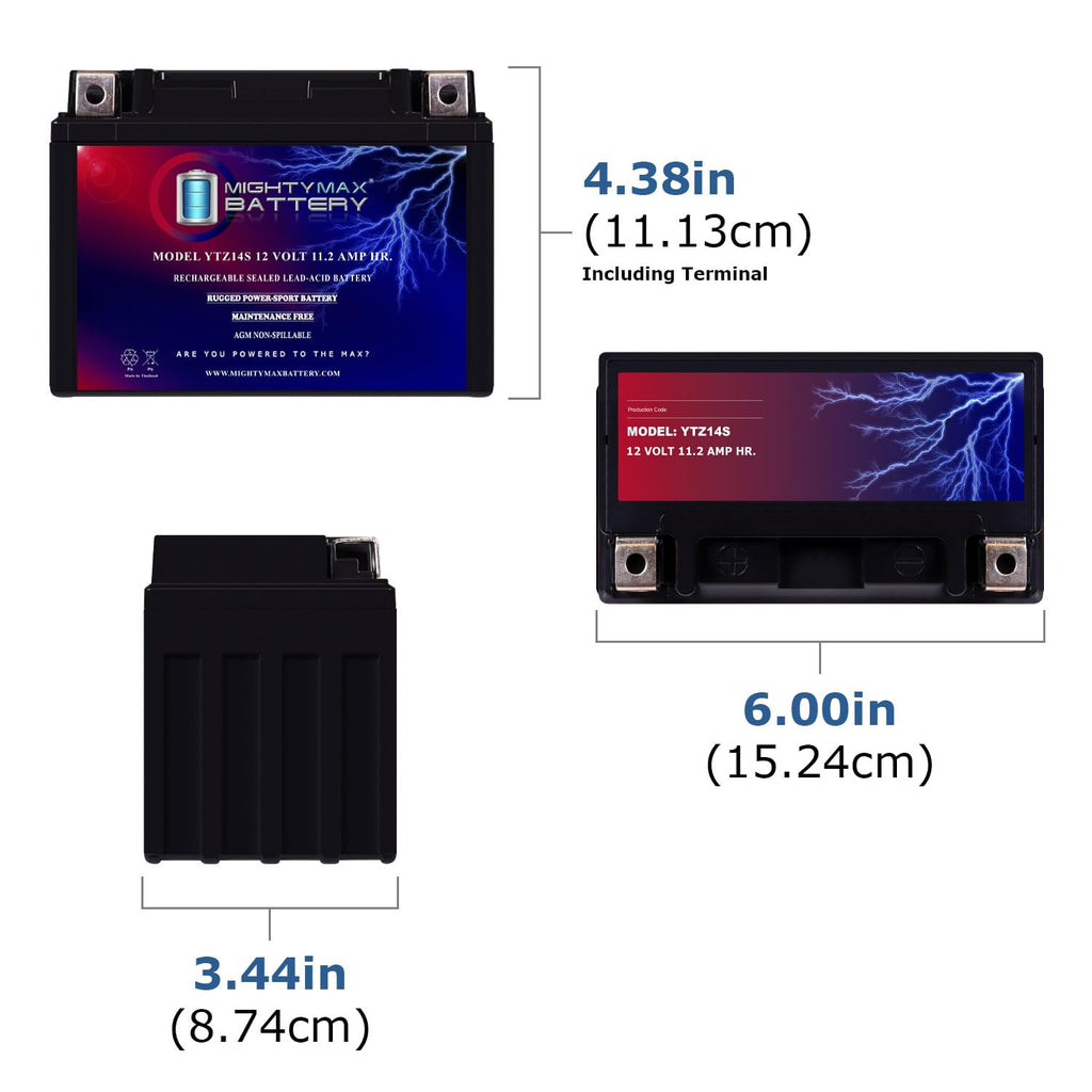 12 Volt 11.2 AH 230 CCA Rechargeable Maintenance Free SLA AGM Motorcycle Battery Pack of 8 O70615