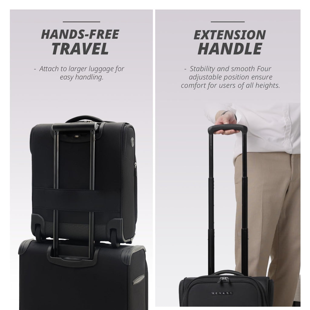 16-Inch Black Underseat Carry On Luggage with Wheels S110086
