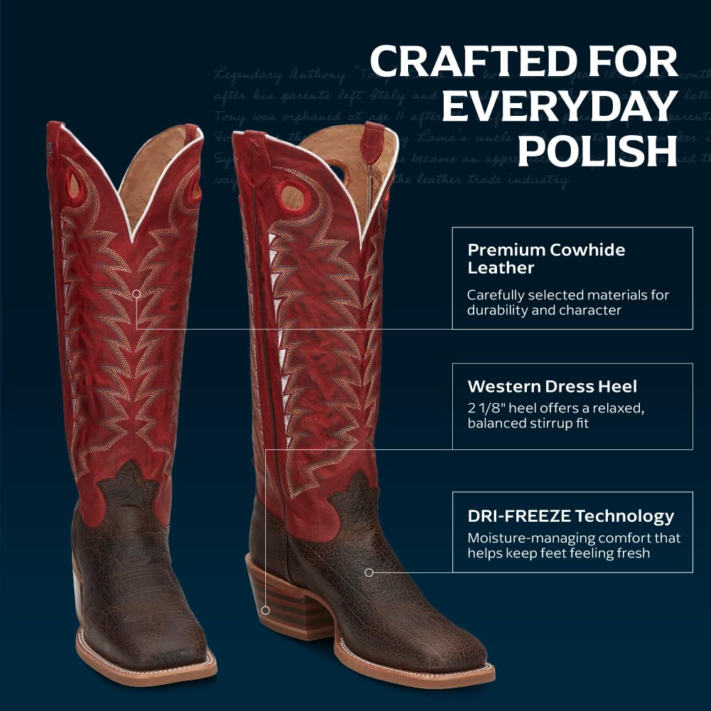 Cowhide Leather Square Toe Cowboy Boots F438598