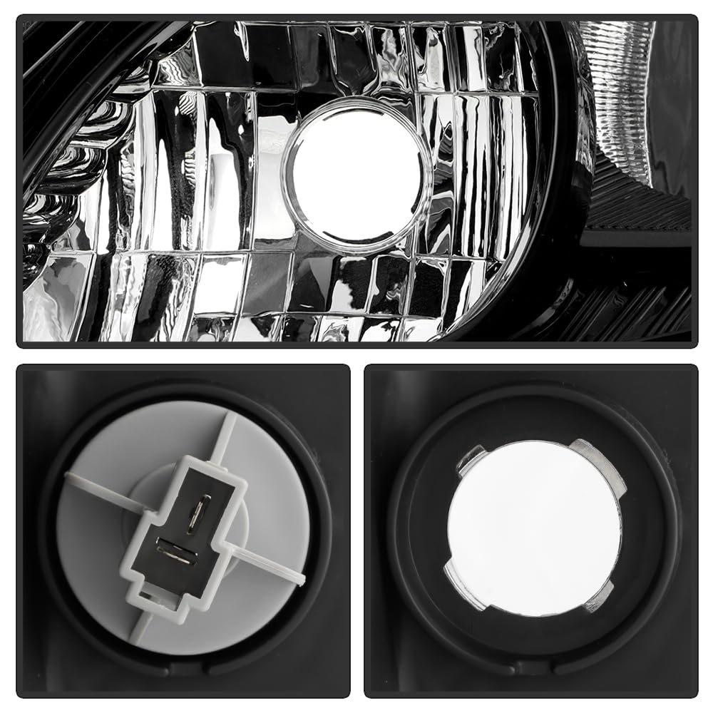 Black Housing Headlights Headlamps Pair Set I865105