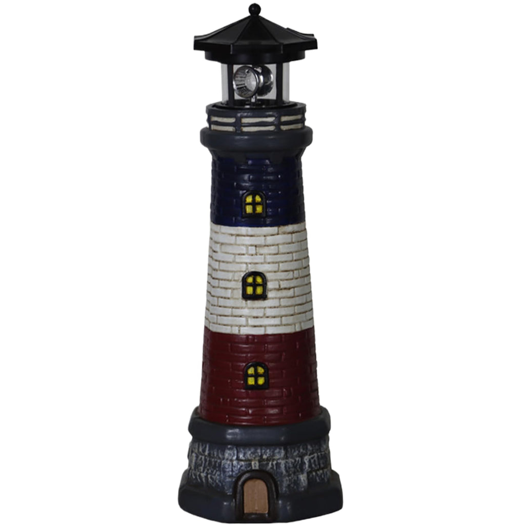 15" Tall Waterproof Resin Lighthouse Lamp with Rotating LED G13451