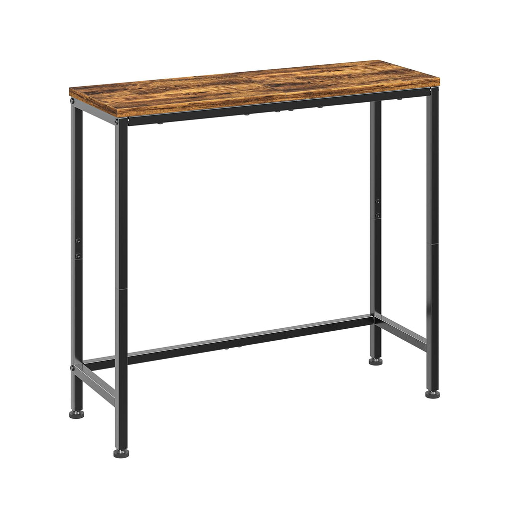 Narrow Side Table, 29.8" Console Table, Rustic Brown H657310