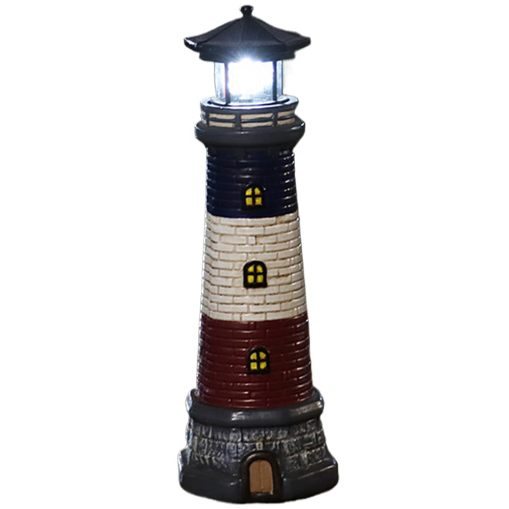 15" Tall Waterproof Resin Lighthouse Lamp with Rotating LED G13451