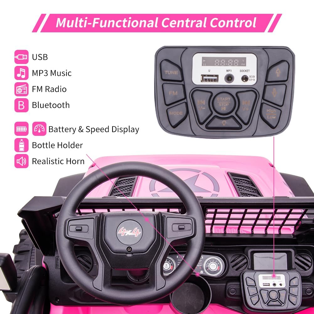 24V Kids Ride on 2 Seaters Electric Car with Remote Control Q6293