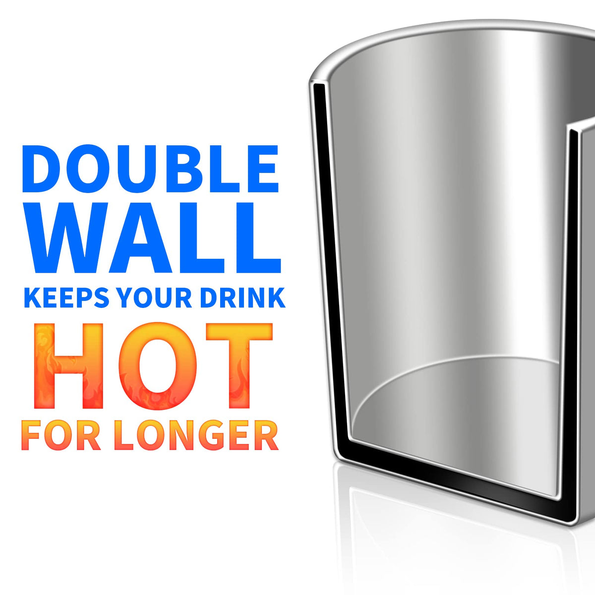 400ml Insulated Stainless Steel Coffee Mug Set of 2 T27051
