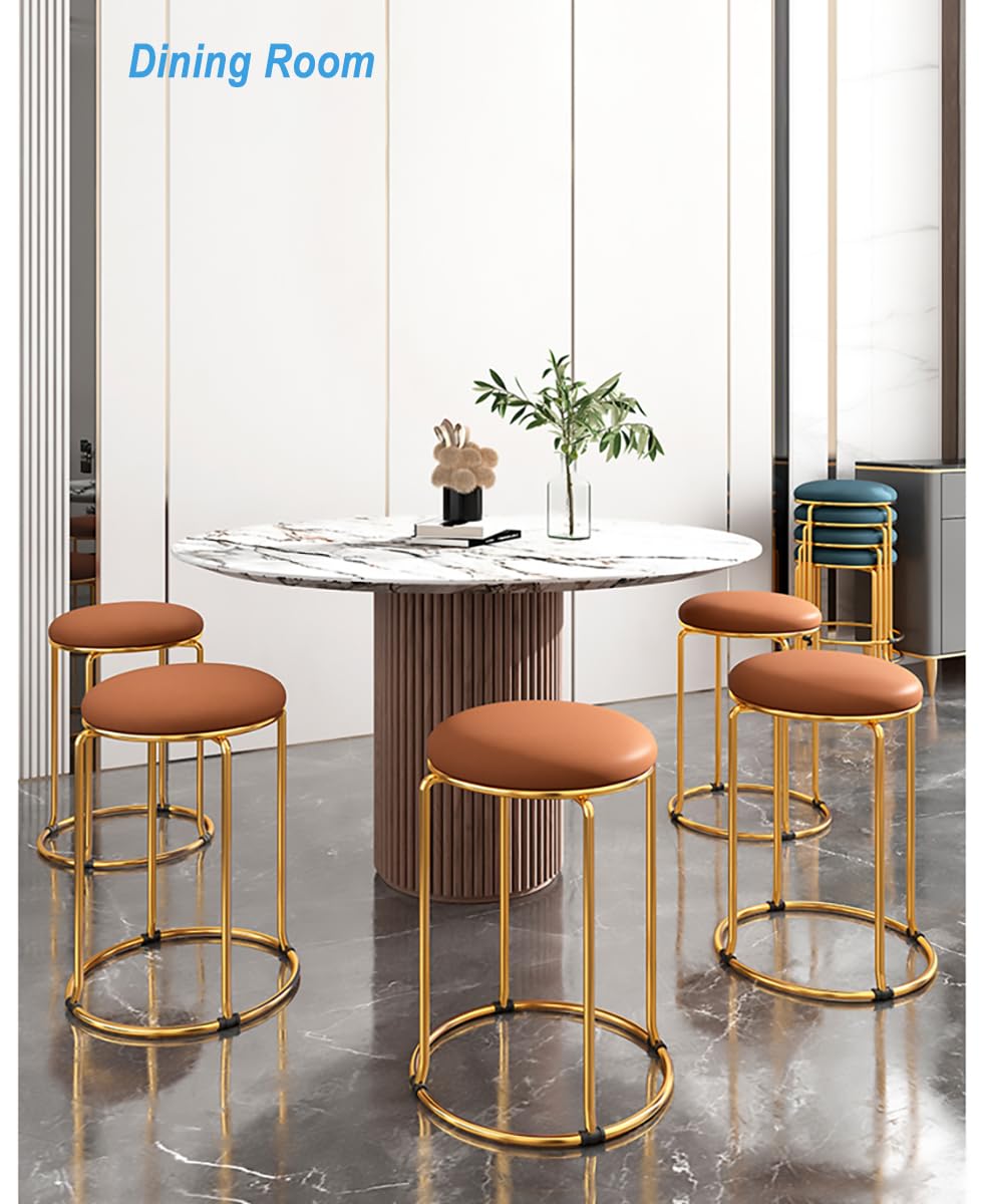 Carbon Steel Stacking Stool Set with Padded Seat, 4-Piece, Grey H518