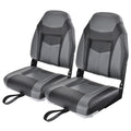 2 Pack Black Grey High Back Folding Boat Seats G737