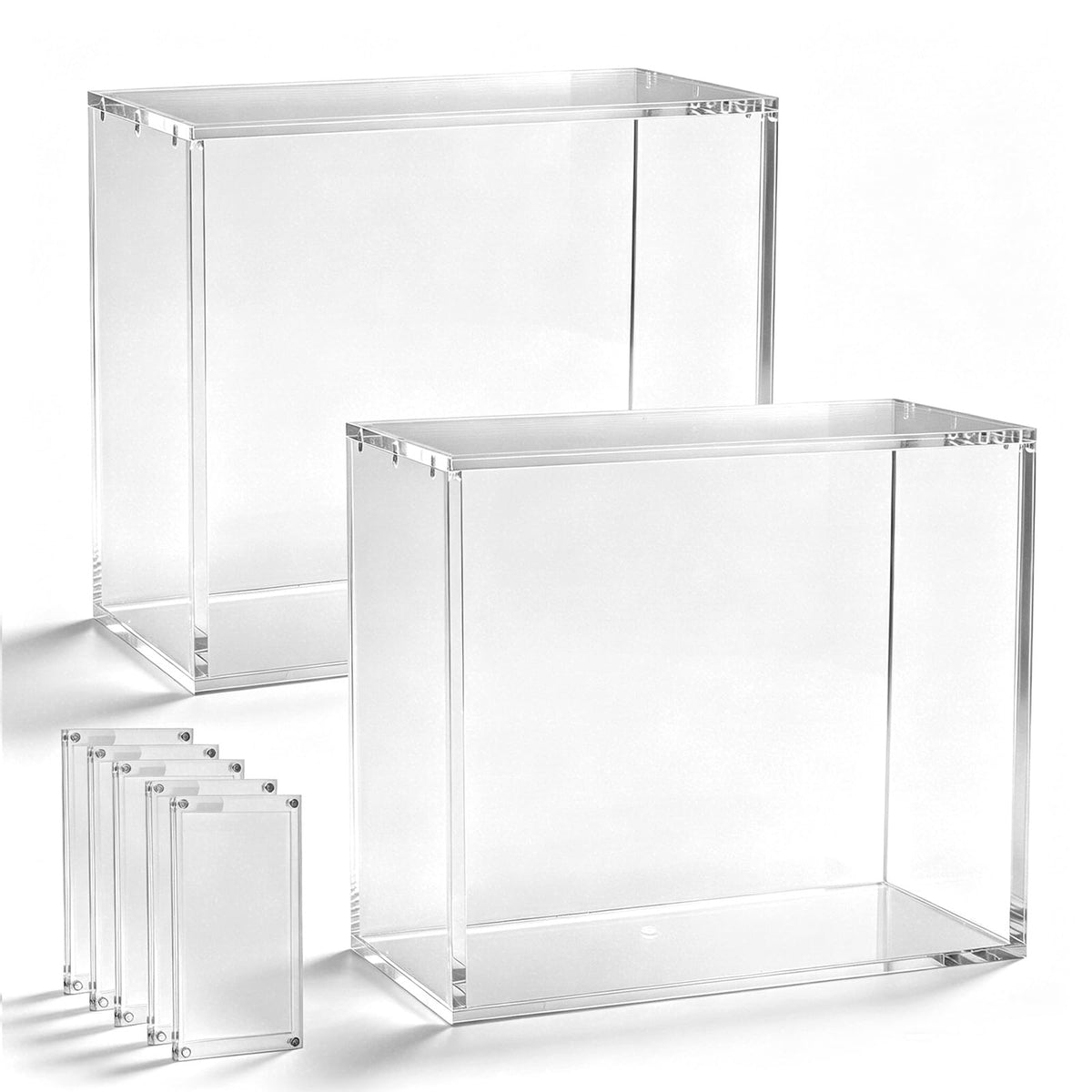 2 Pack Clear Acrylic Display Box with Magnetic Lid Y8564