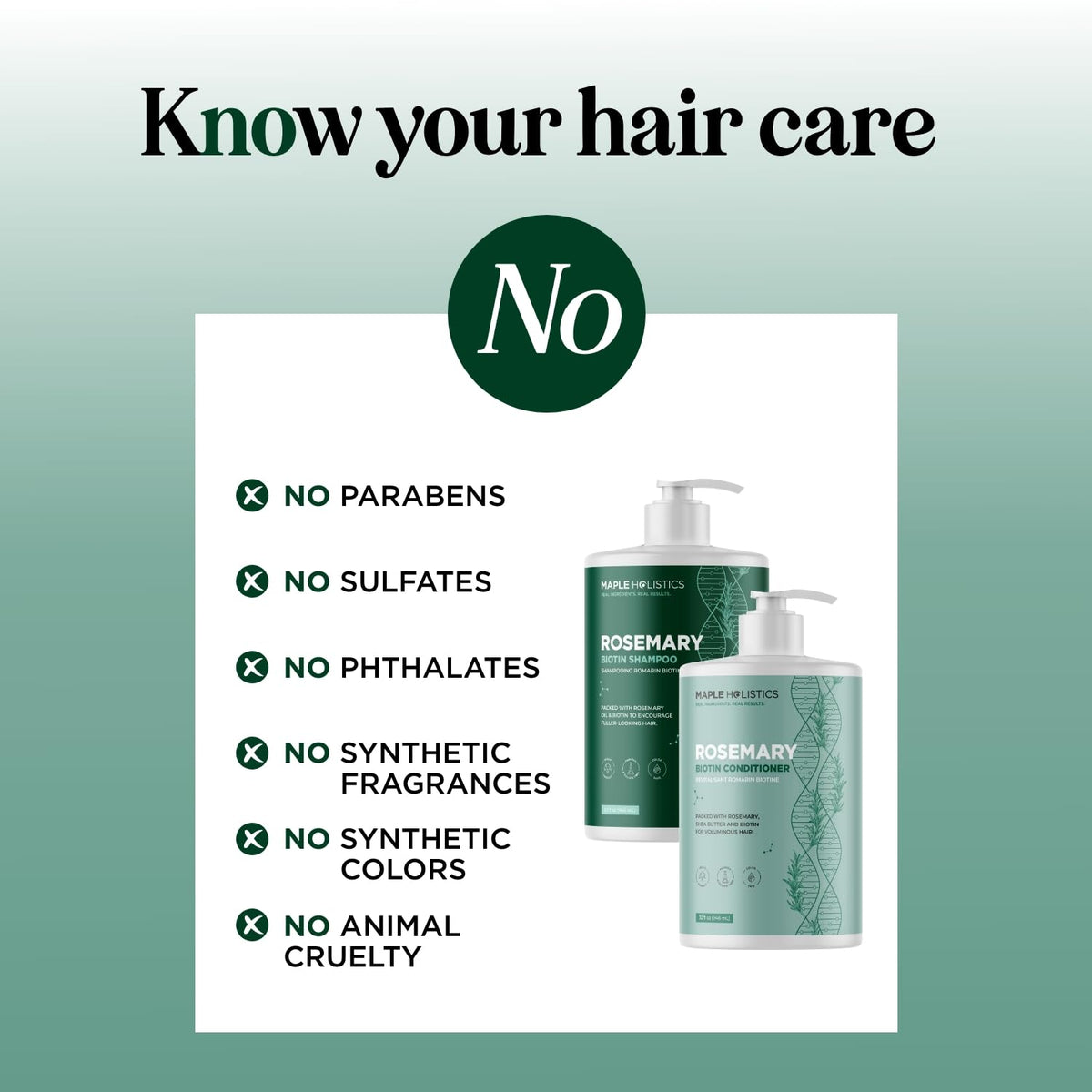 Biotin Rosemary Shampoo and Conditioner Set 32 Fl Oz Each Y6056