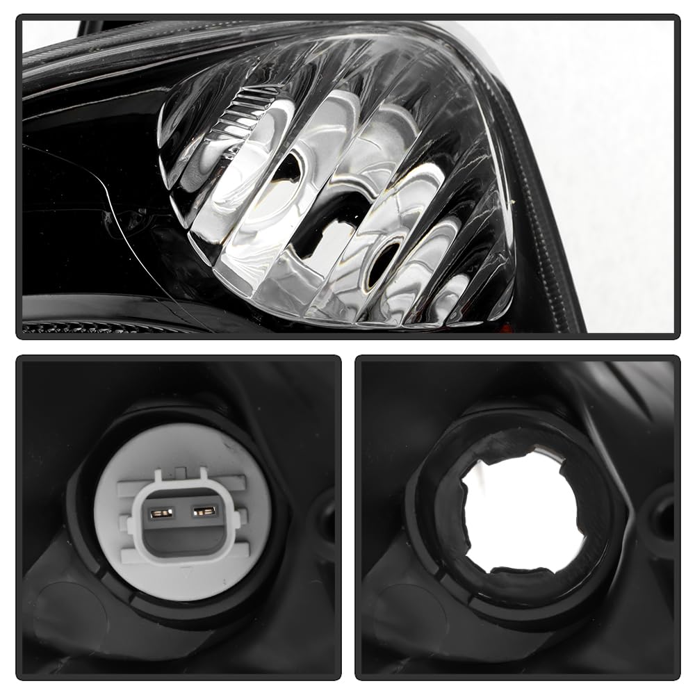 Black Housing Headlights Headlamps Pair Set I865105