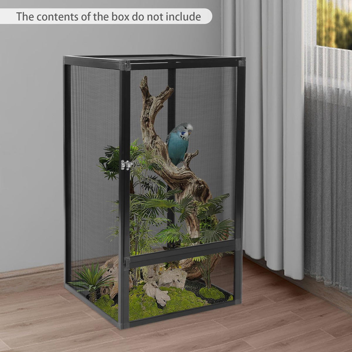 17.7x17.7x31.5 inch Aluminum Alloy Mesh Reptile Terrarium E4921