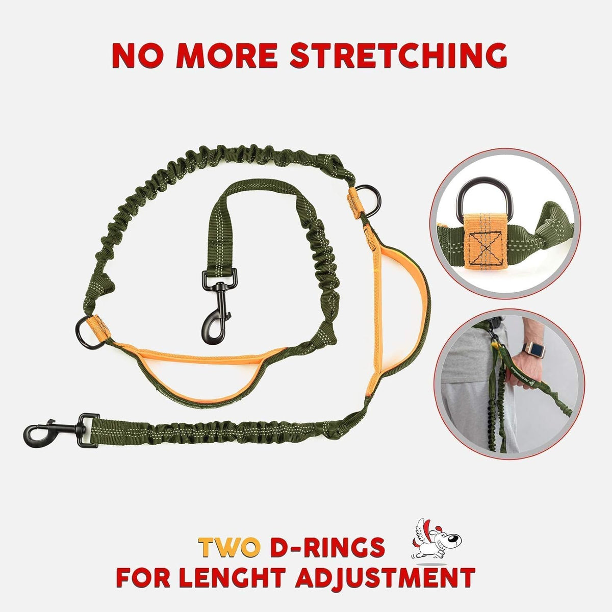 Hands Free Dog Leash for Large Dogs with Poop Bag Dispenser D77490
