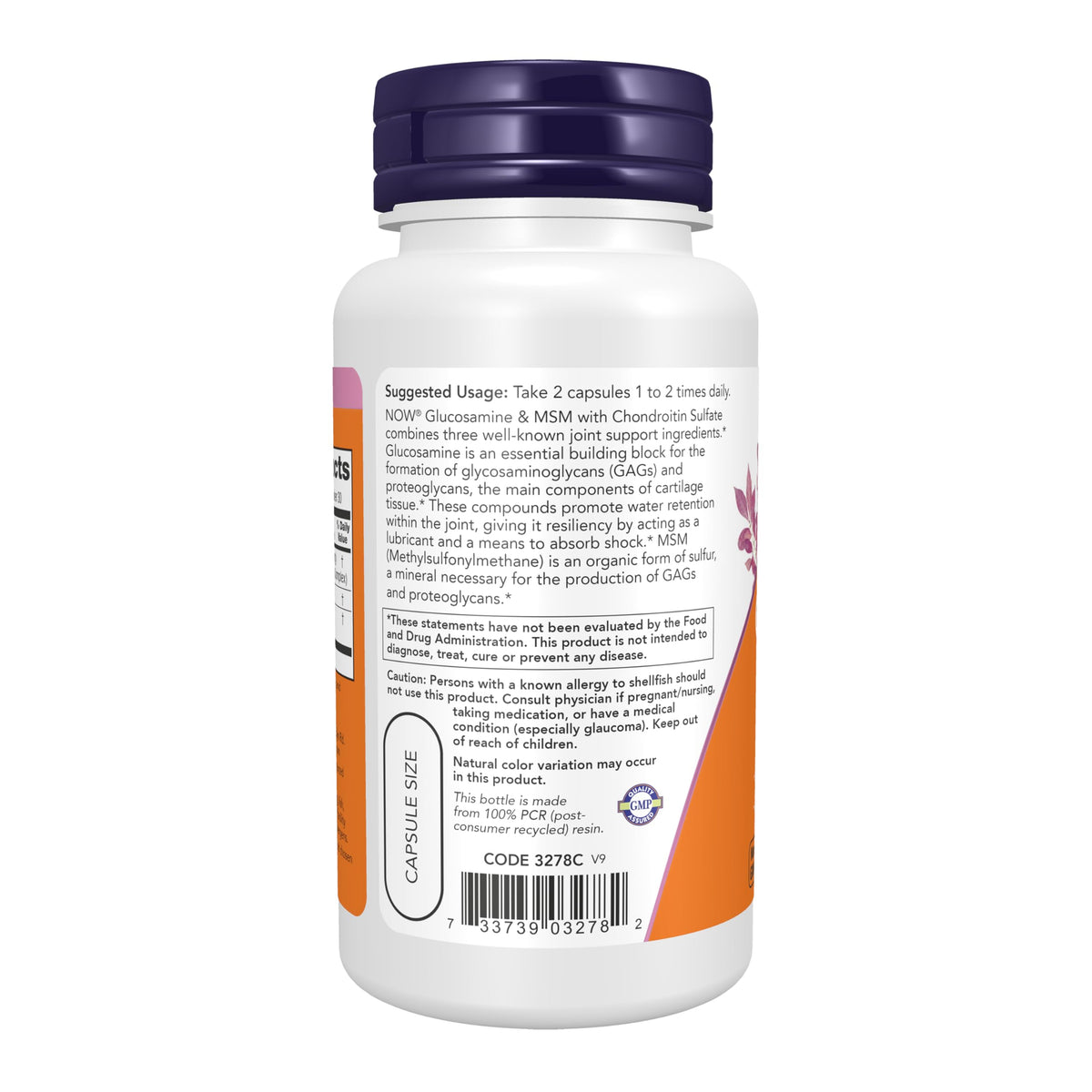 Glucosamine & MSM plus Chondroitin Sulfate, 60 Veg Caps D856235