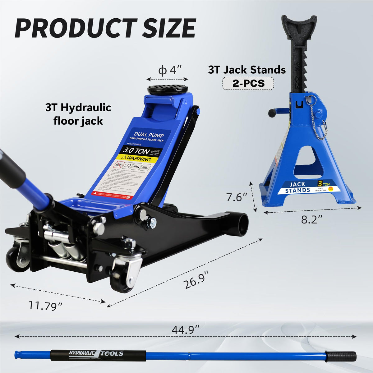 3 Ton Low Profile Hydraulic Floor Jack with Jack Stands N351821