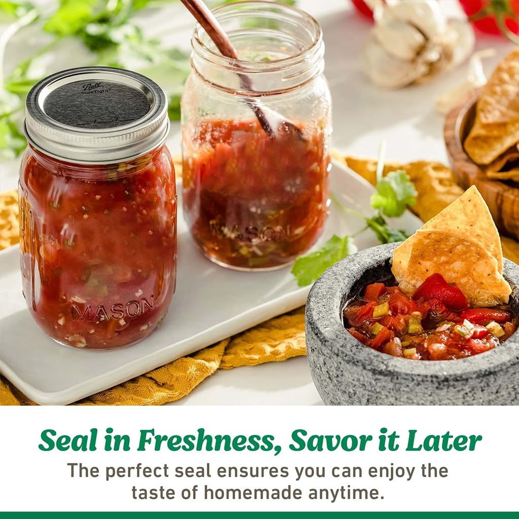 16oz Regular Mouth Glass Canning Jars With Lids, 12 Count R674