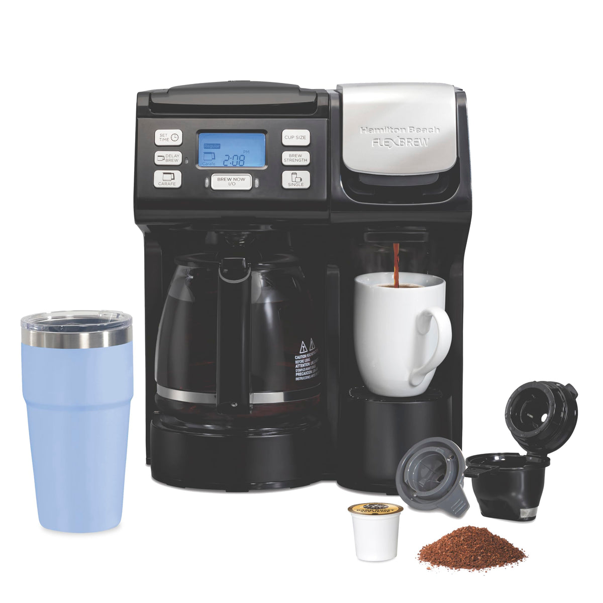 2-Way Coffee Maker with K-Cup Pods or Grounds, Black O908052