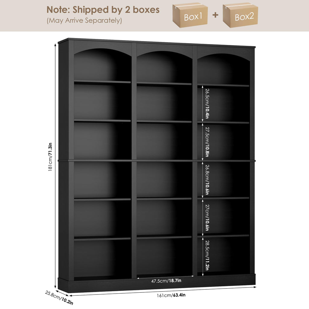 71" 6 Tier Black Bookshelf K192473