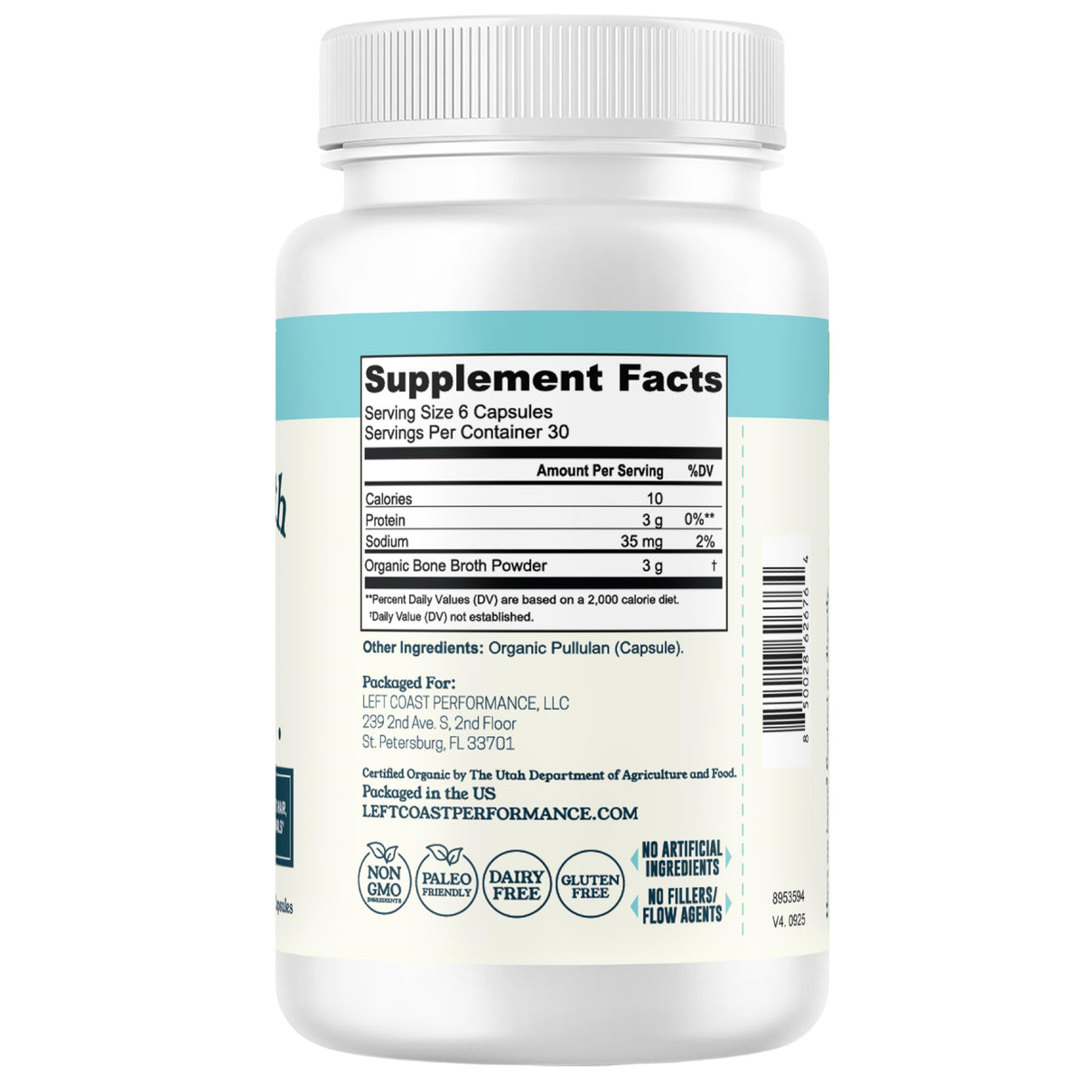 Bone Broth Capsules with Collagen, 180 Capsules L90735