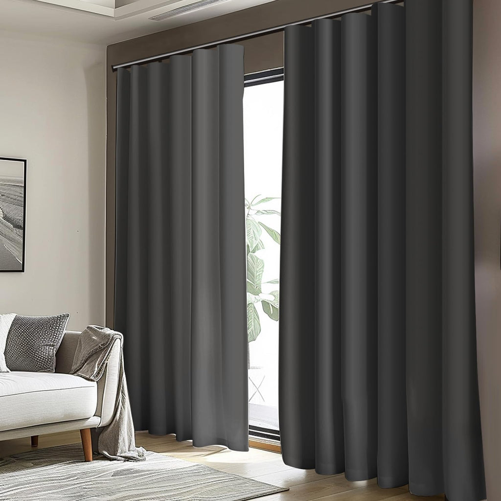 Blackout Room Divider Curtains with Hooks 1 Panel W100 × L84 Inch Black P415