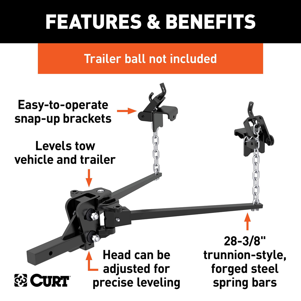 Weight Distribution Hitch, 15,000 lbs., 2-Inch Shank O811758