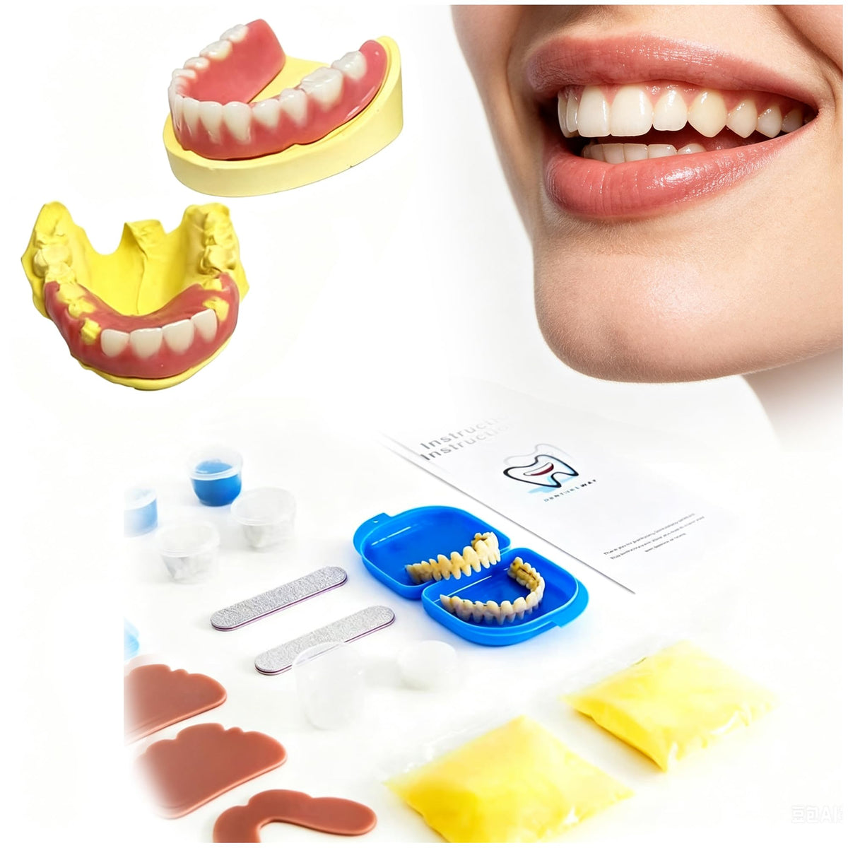Moldable Temporary False Teeth 2 Sets 28 Pcs V73722
