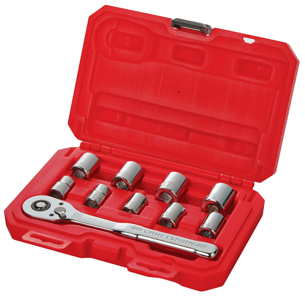 Mechanics Tool Set, Metric, 3/8 Inch Drive, 10 Piece K709425