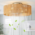 20" Rattan Ceiling Fan with Lights T135165